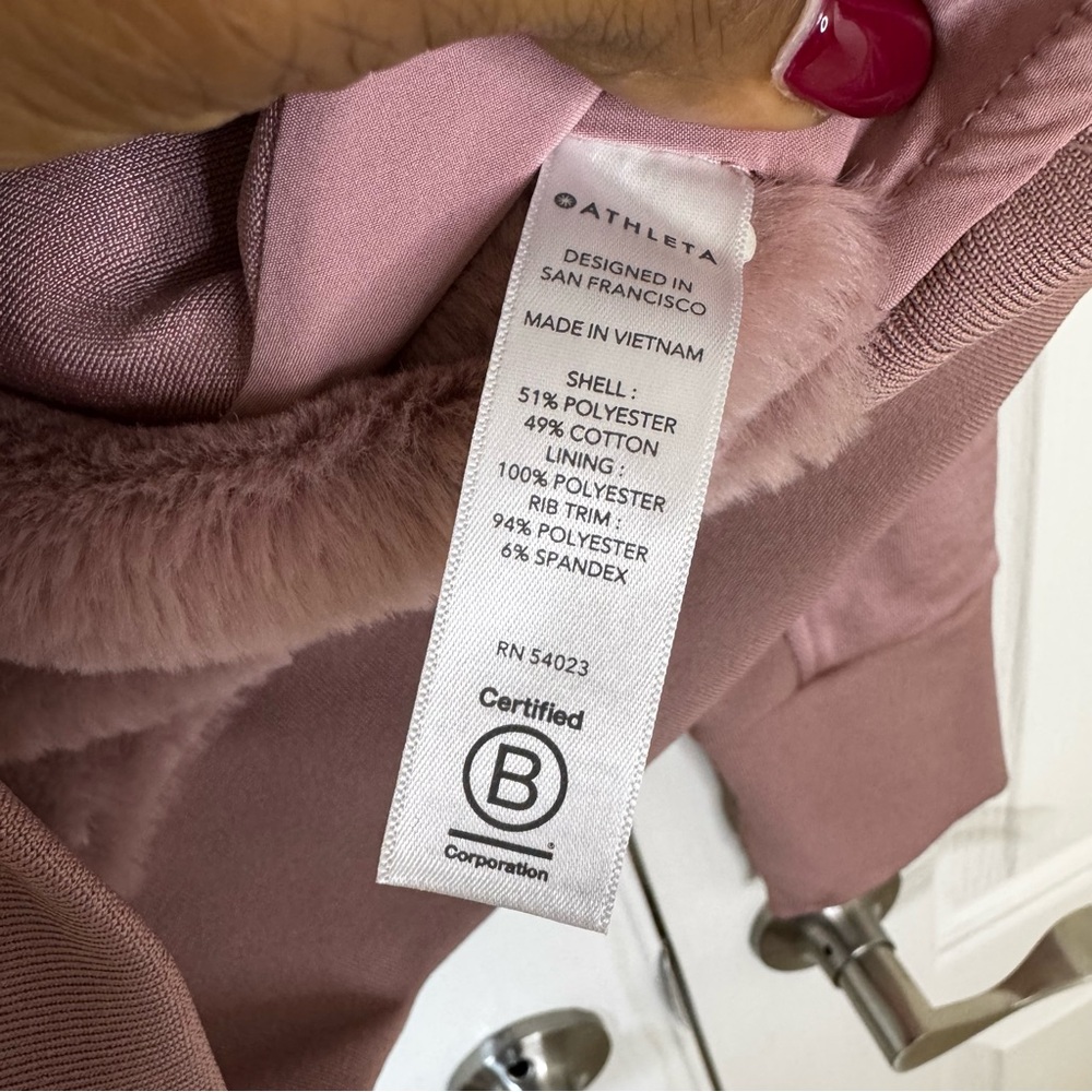 Athleta Mauve Sherpa Lined Zip-Up Jacket - Picture 3 of 6